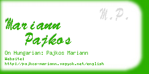 mariann pajkos business card